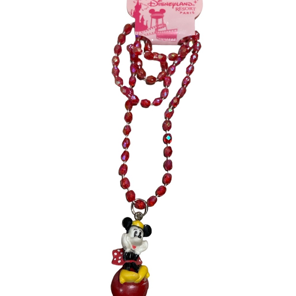 Disneyland Resorts Paris MINNIE MOUSE Red Beaded Girl's Necklace